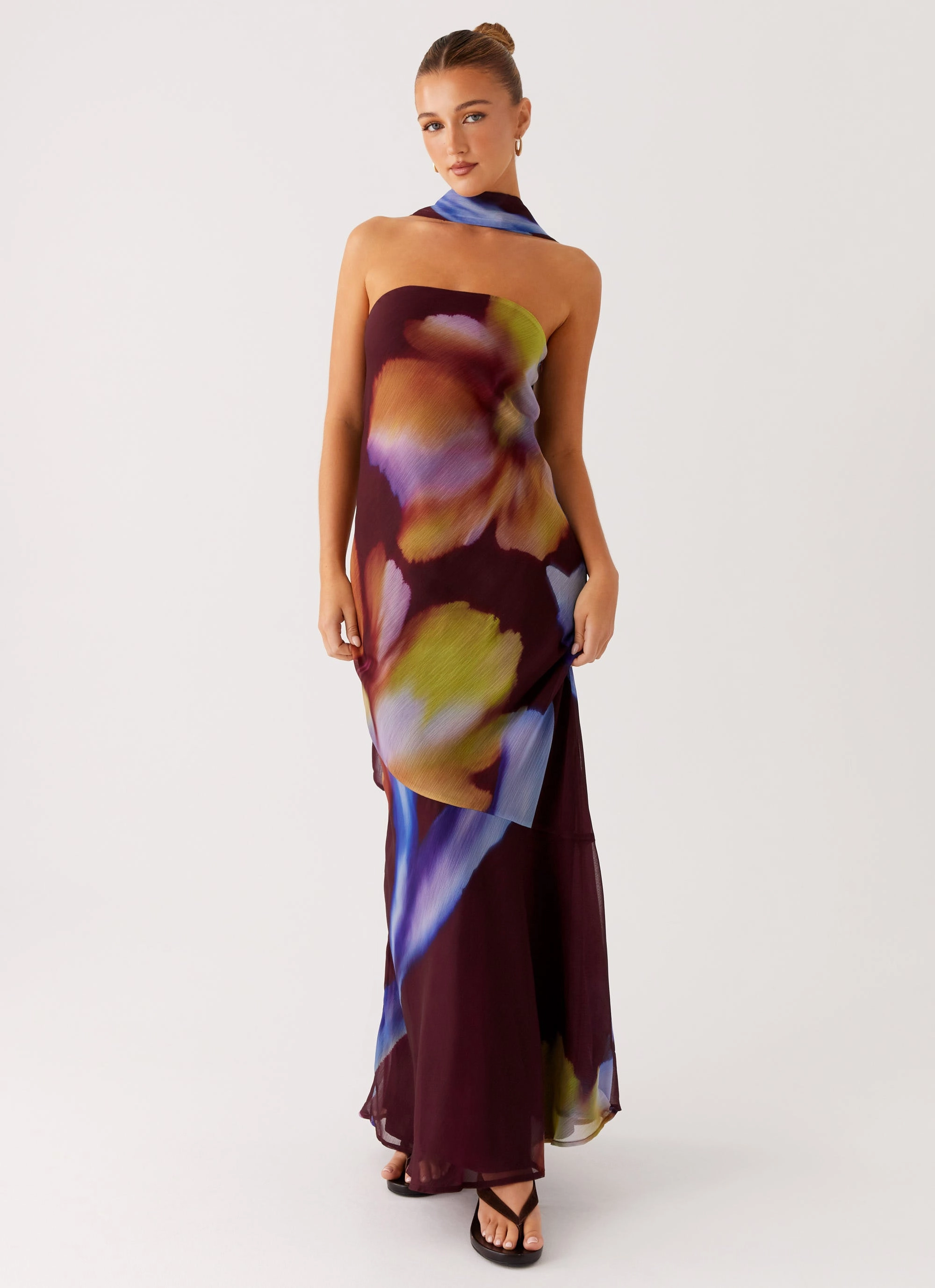 Flawless Waist Fit Under The Pagoda Maxi Dress - Dark Floral