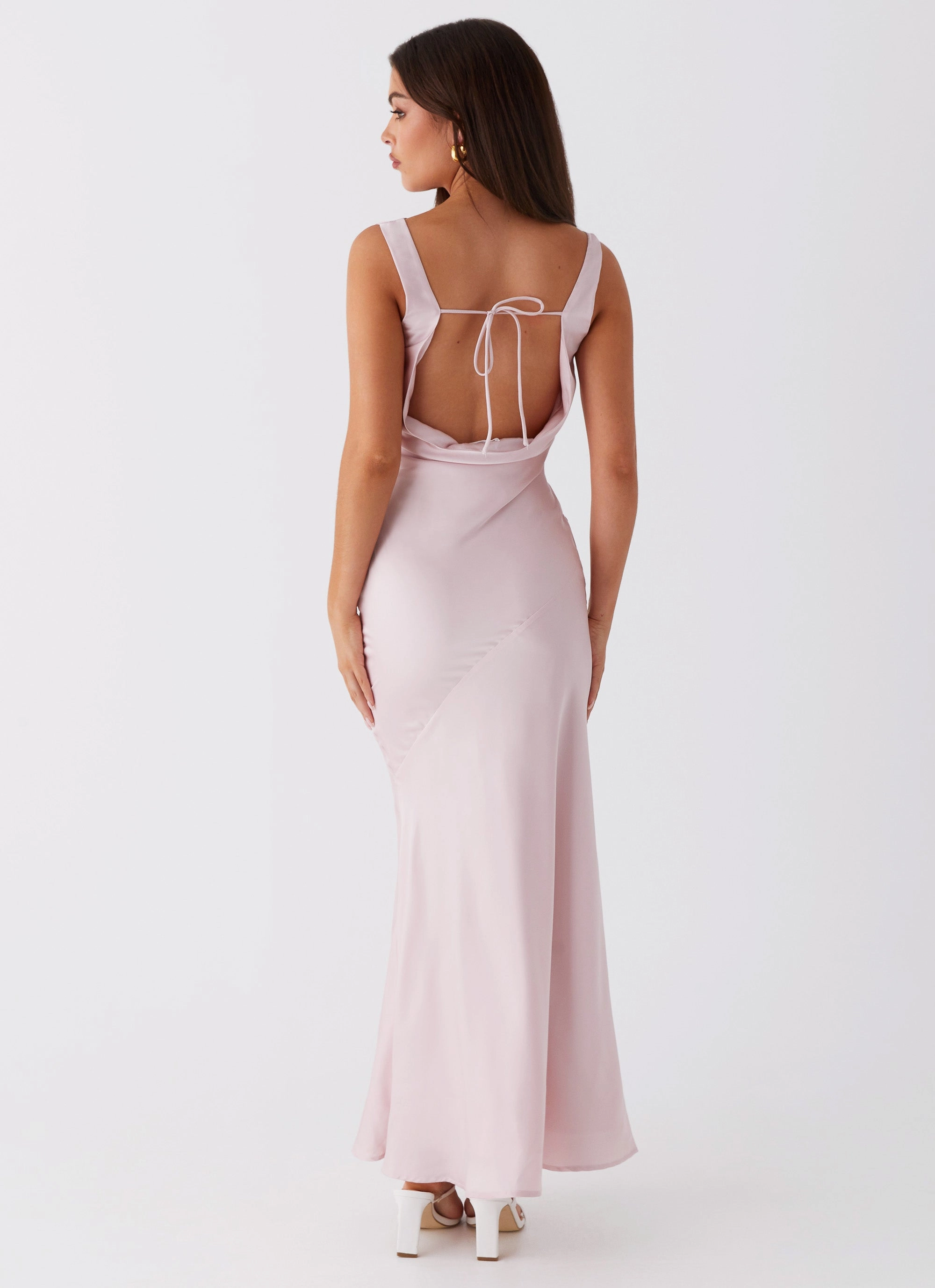 Balanced Fit Be Mine Satin Maxi Dress - Mauve Pink