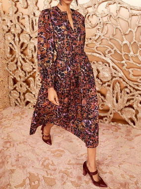 Light Cloud Calm Aesthetic Ulla Johnson Aurelie Dress in Rosefinch