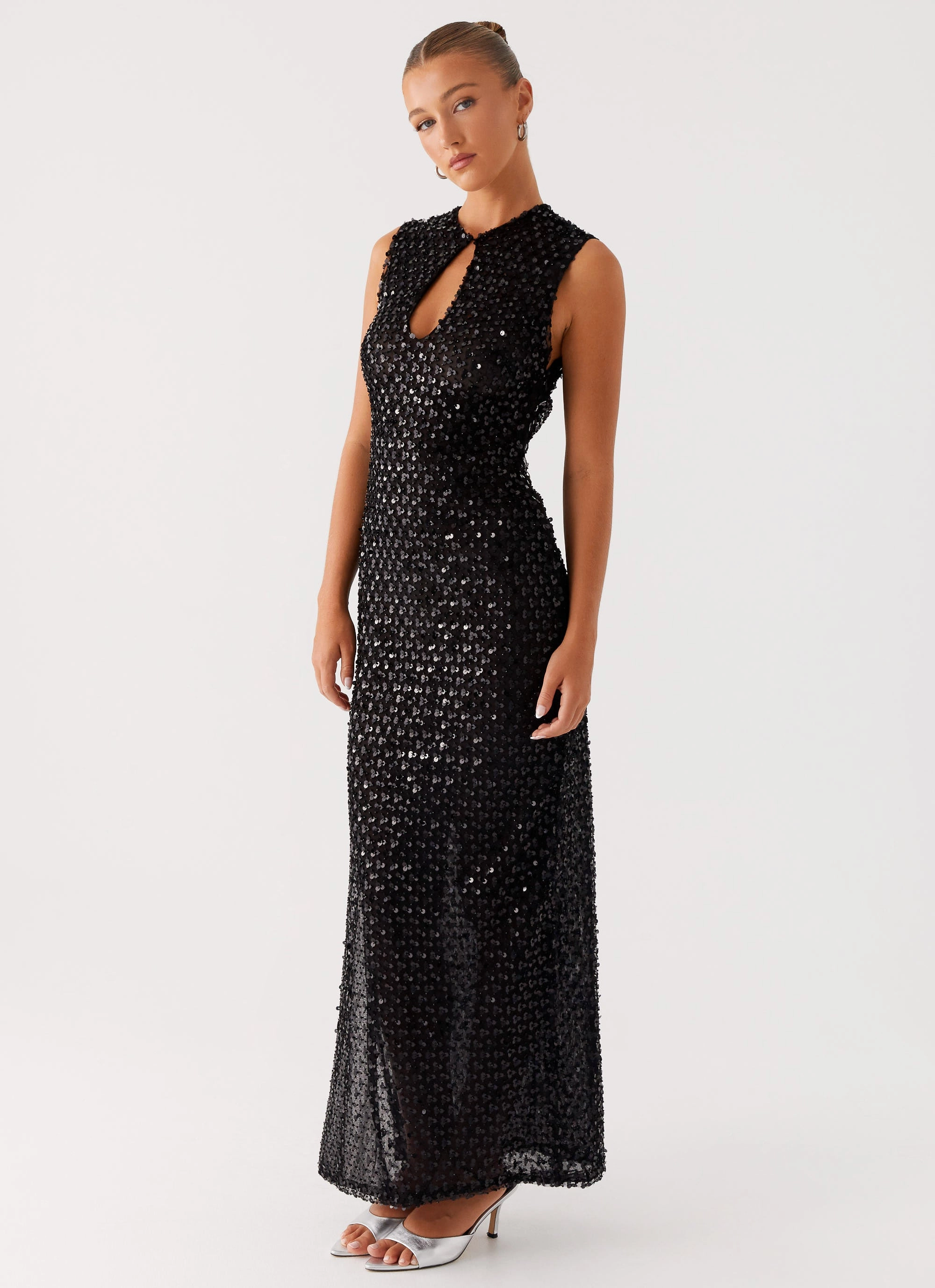 Kore Sequin Maxi Dress - Black Relax Cut Relaxed Wear