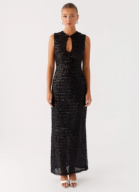 Art Event Neutral Finish Kore Sequin Maxi Dress - Black