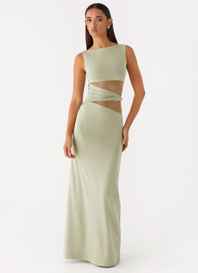 Subtle Glam Timeless Style Karma Maxi Dress - Sage