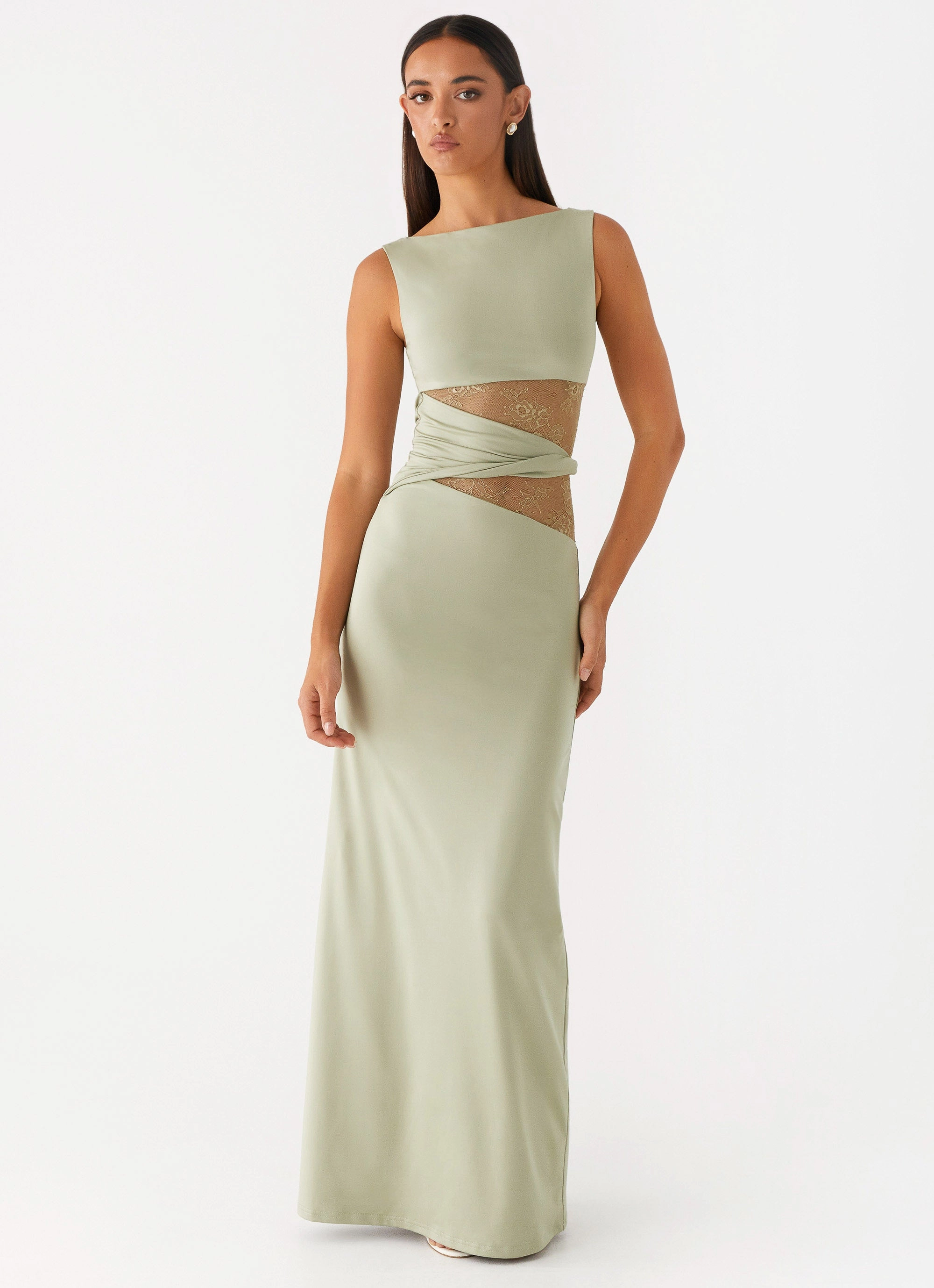 Subtle Glam Timeless Style Karma Maxi Dress - Sage