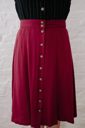 Soft Touch Material Layer Friendly Bae Skirt in Pinot Noir Crepe