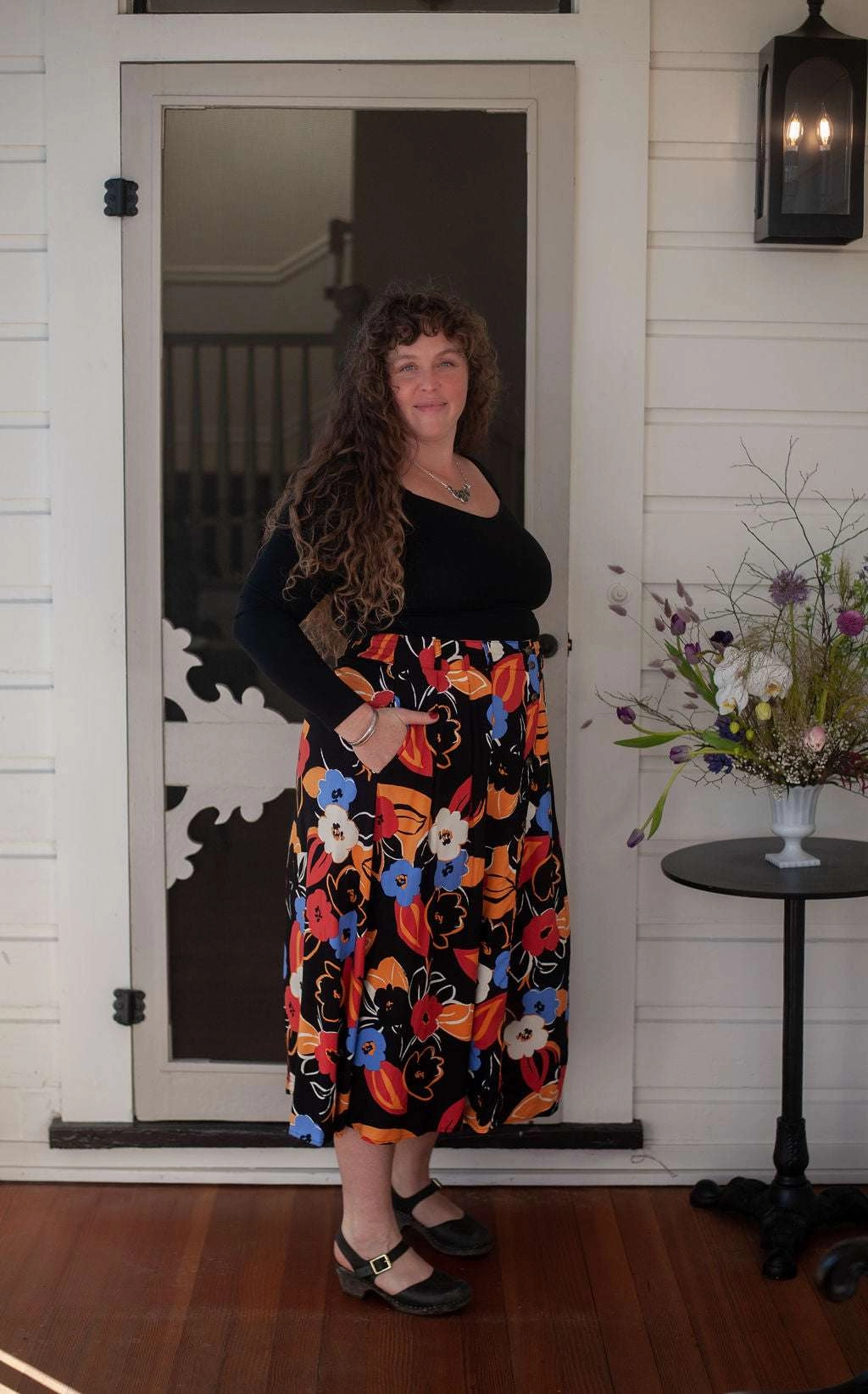 Loose cut Trices Skirt in Abstract Floral