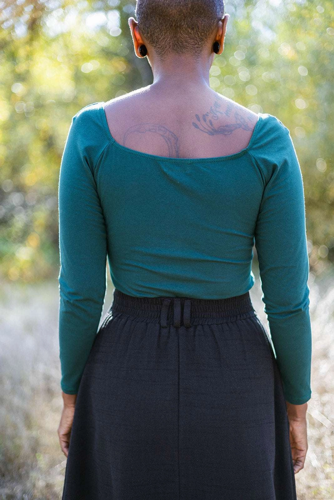 Trices Skirt in Black Linen Flex Fit Design Easy Match