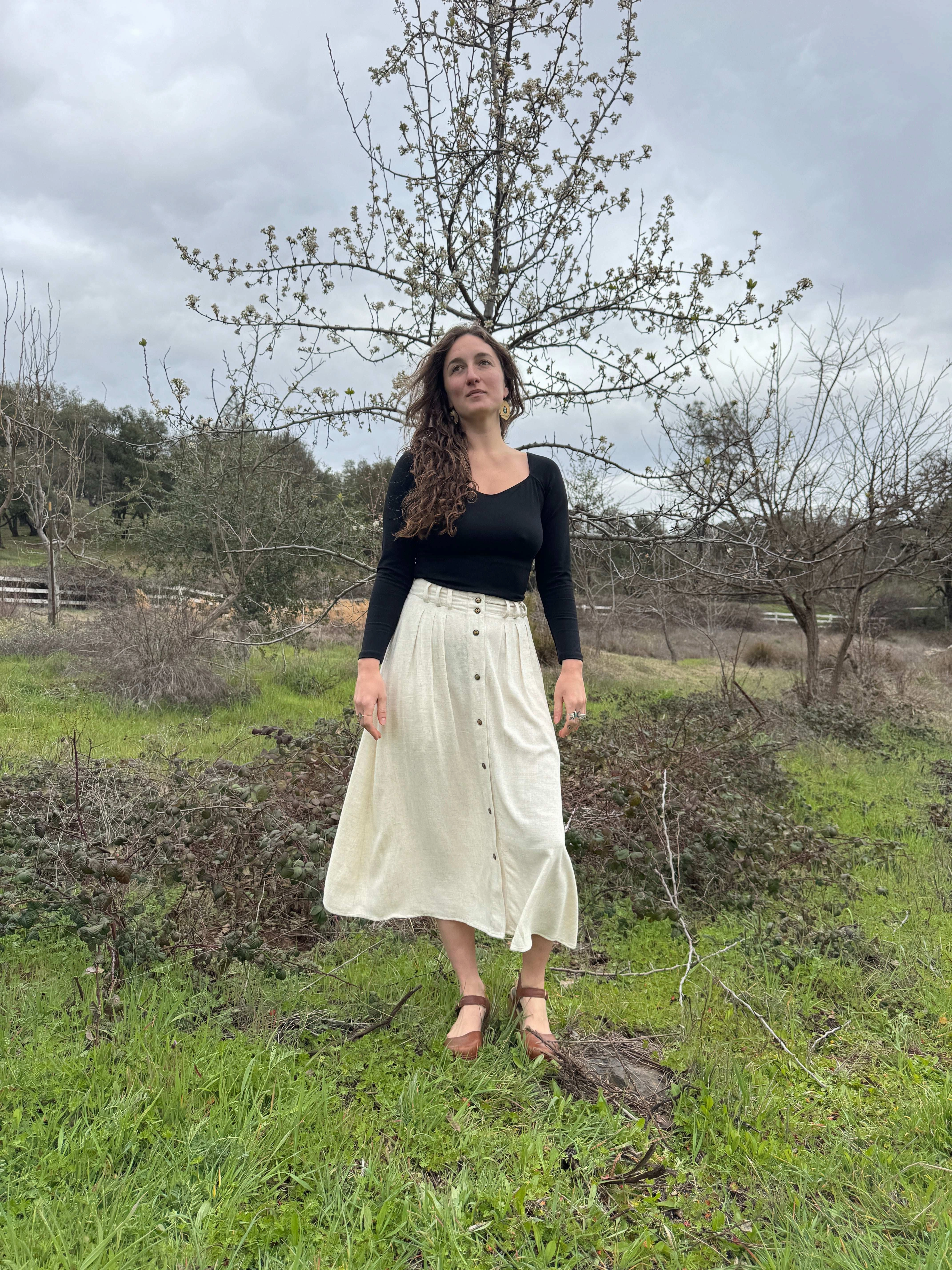 Sport Flex No Ride-Up Trices Skirt in Textured Oat Linen