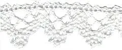 Trim: Lace: Cotton: 16mm: White. Per metre.