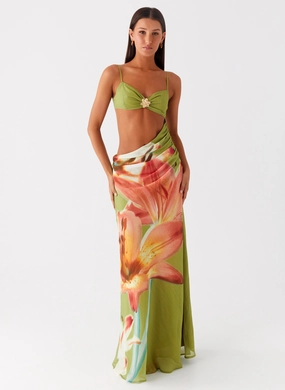 Classic wrap dress Tropic Rush Cut Out Maxi Dress - Jungle Floral