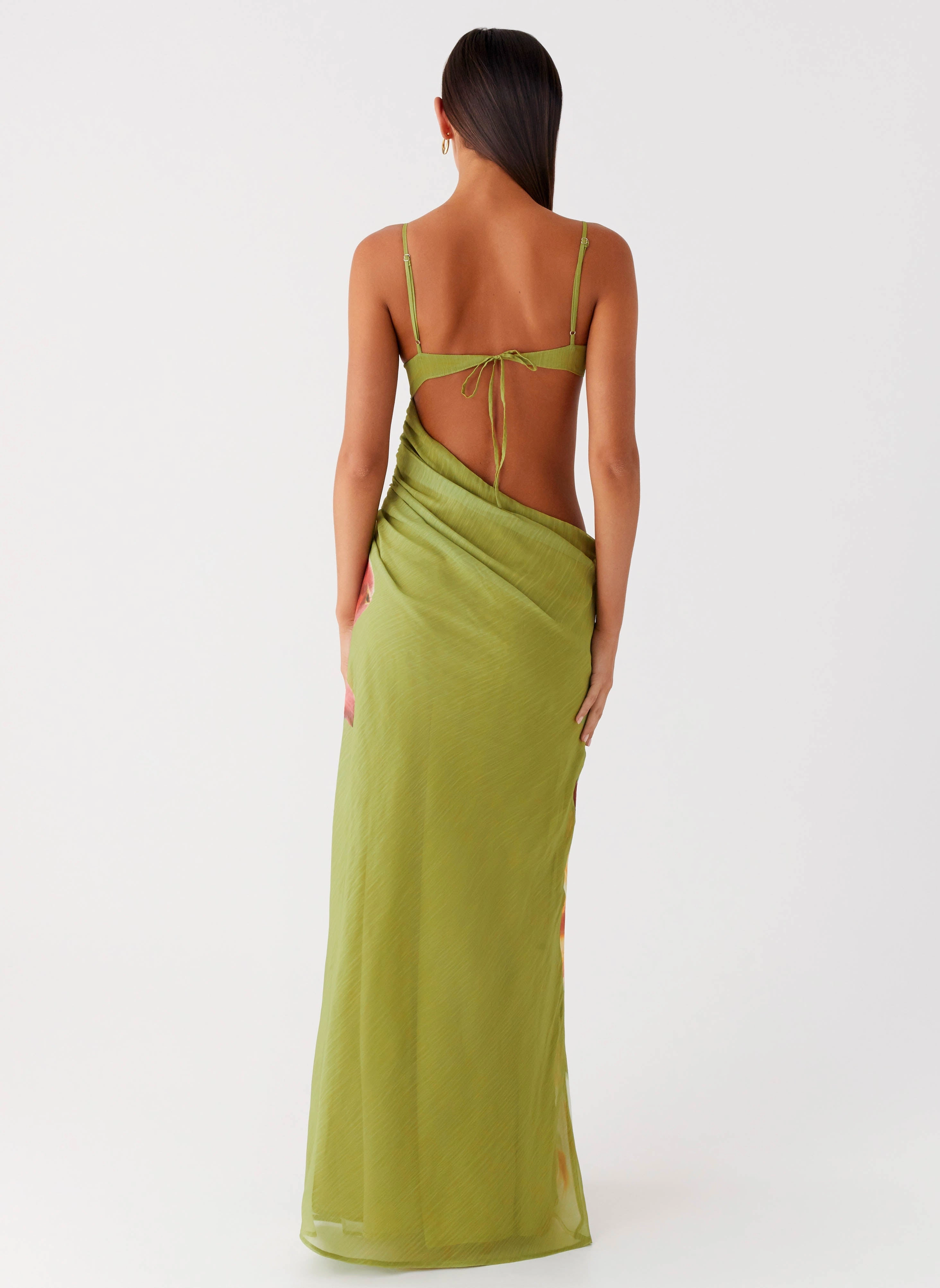 Square-Neck Flattering Fit Wear Tropic Rush Cut Out Maxi Dress - Jungle Floral