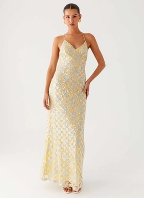 Layering Fit Seasonal Wear Truly Mine Maxi Dress - Yellow