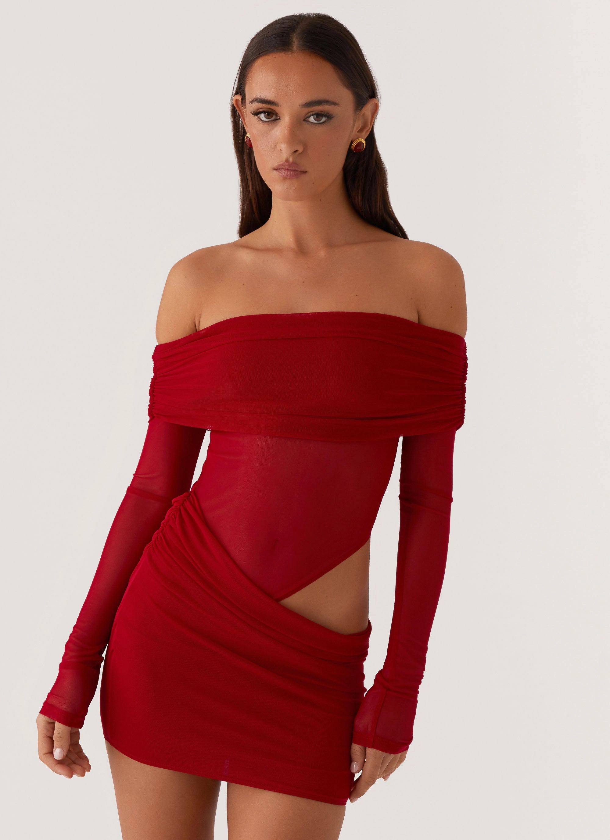 No Doubt Mini Dress - Red Durable Hem Laidback Mood