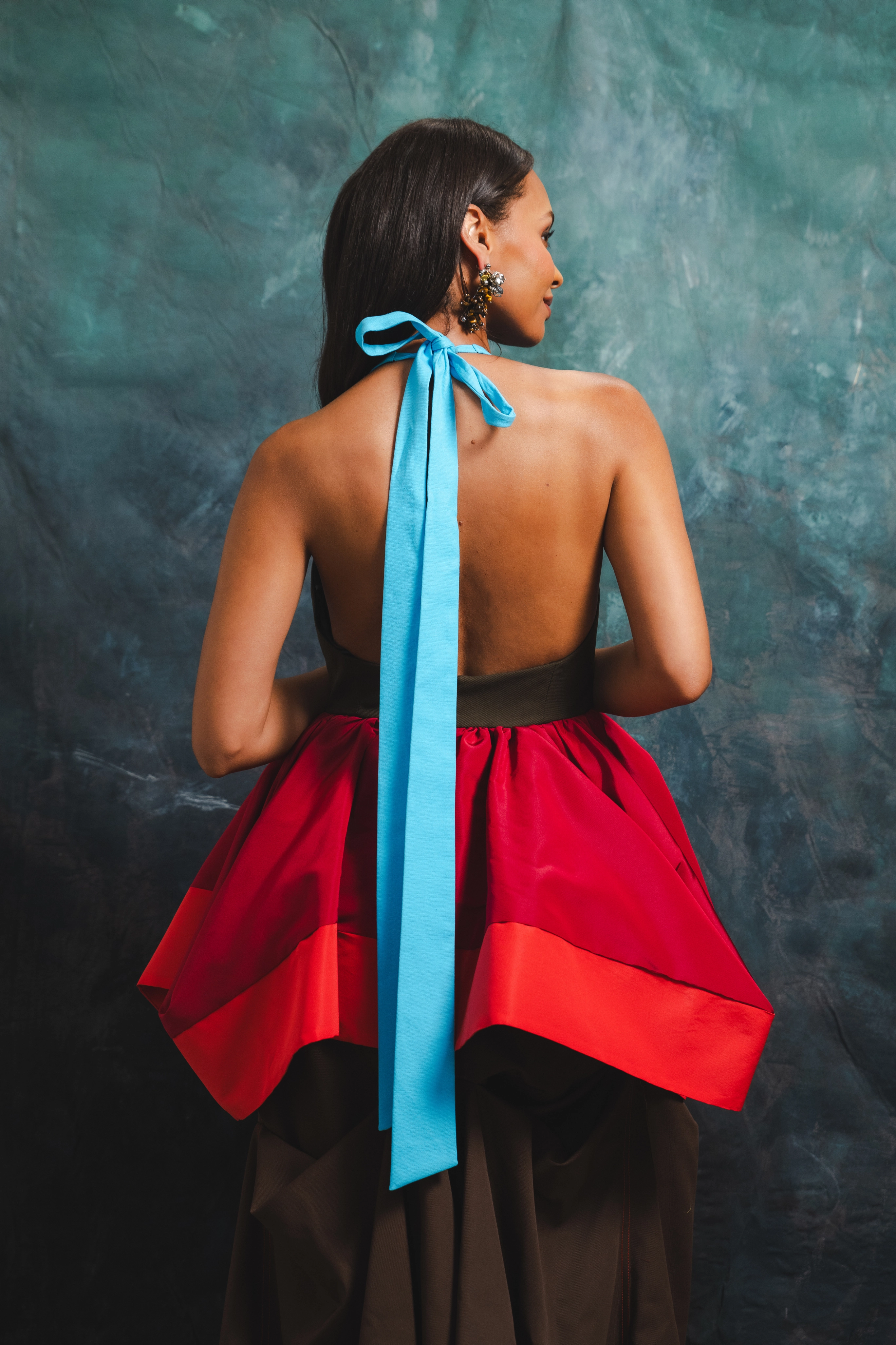 Pocket Design Travel Influence Tucked Trumpet Skirt with Belt