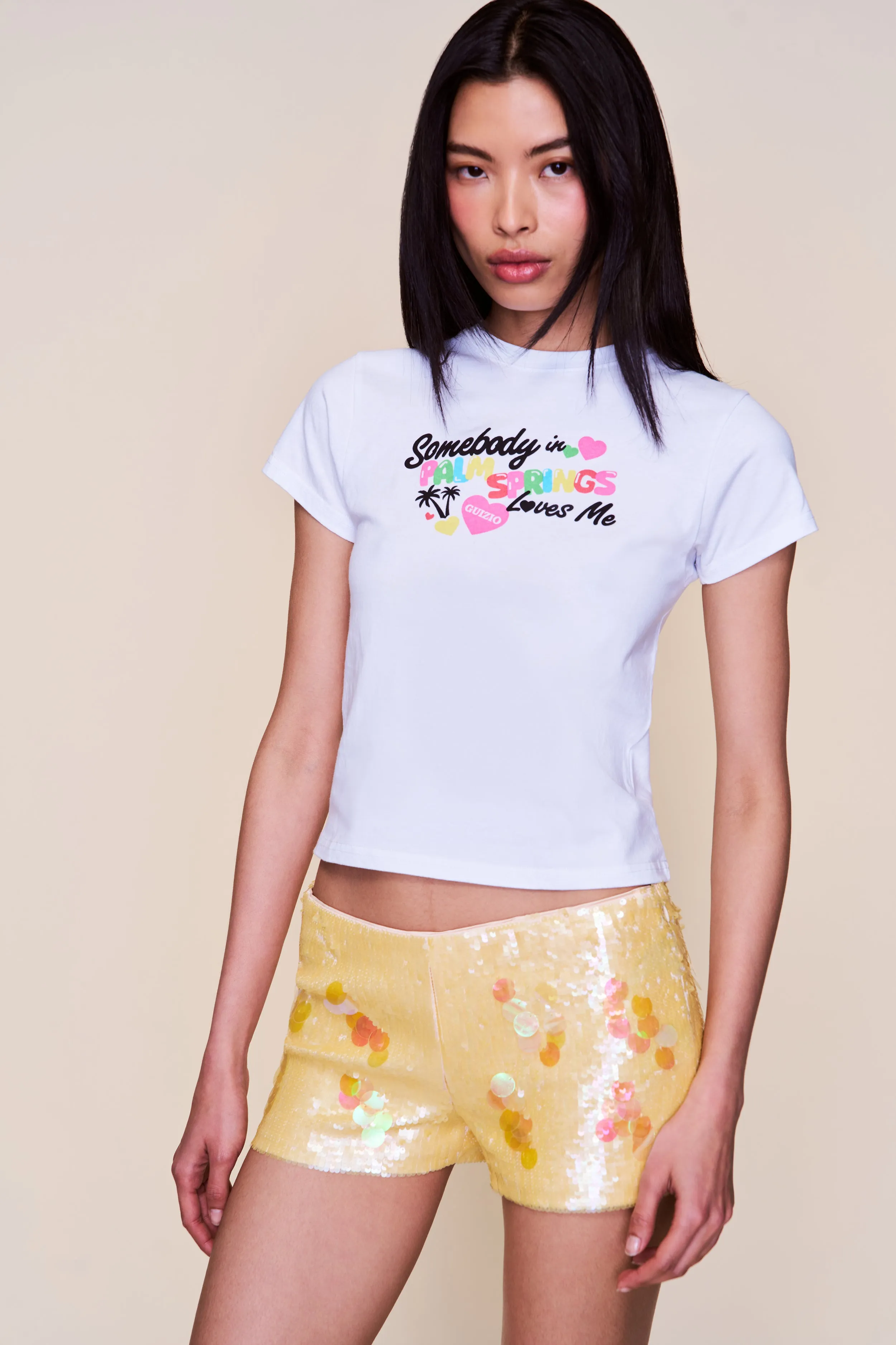 NonIrritatingEdges casual top Shrunken Tee Palm Springs