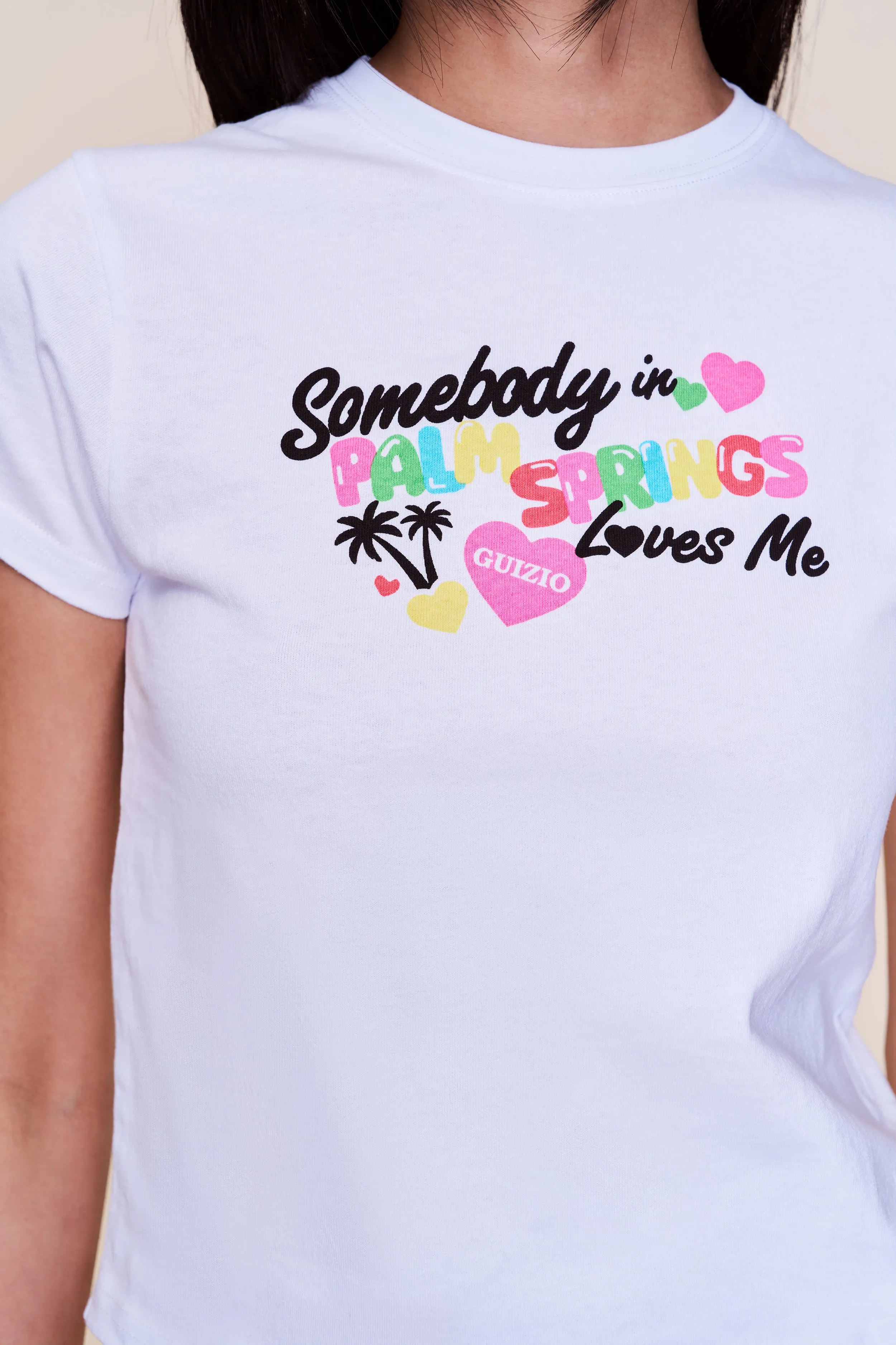 Ergonomic Shoulder Cut Shrunken Tee Palm Springs