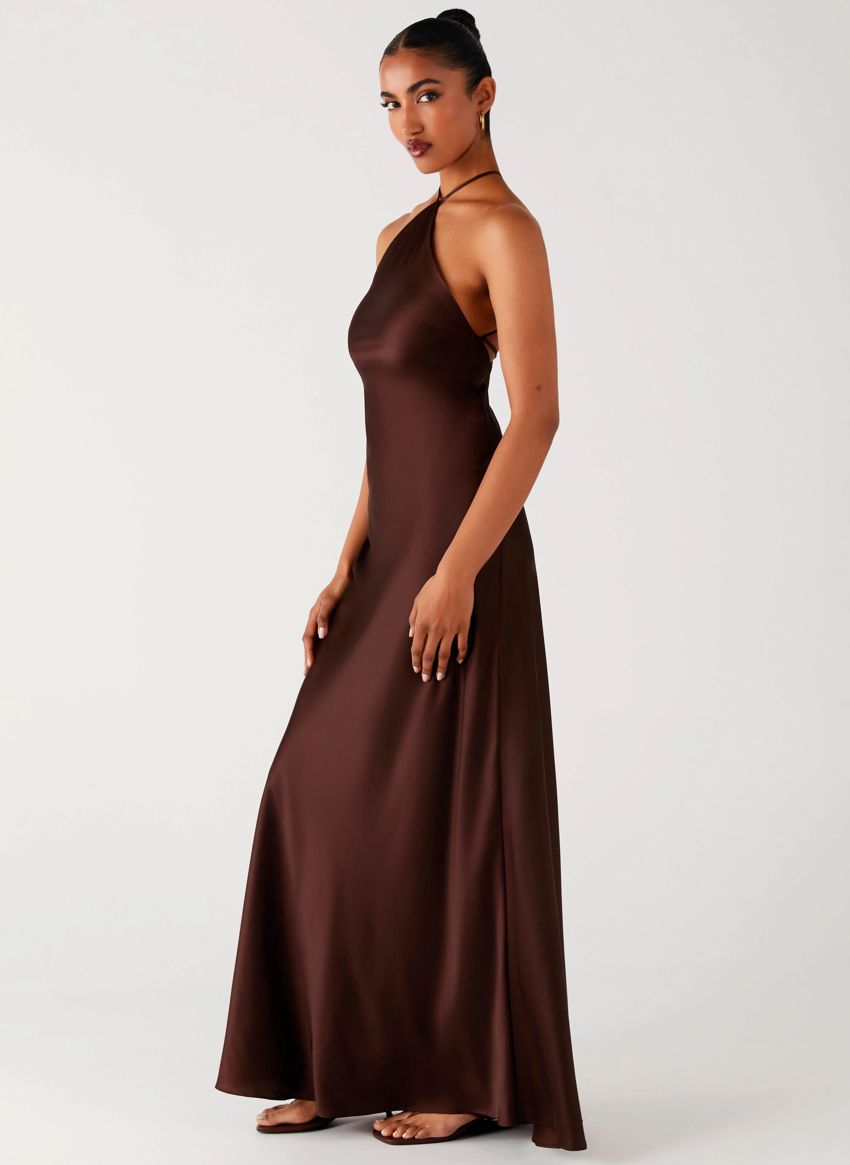 Sheer Overlay Summer Staple Tulama Maxi Dress - Chocolate