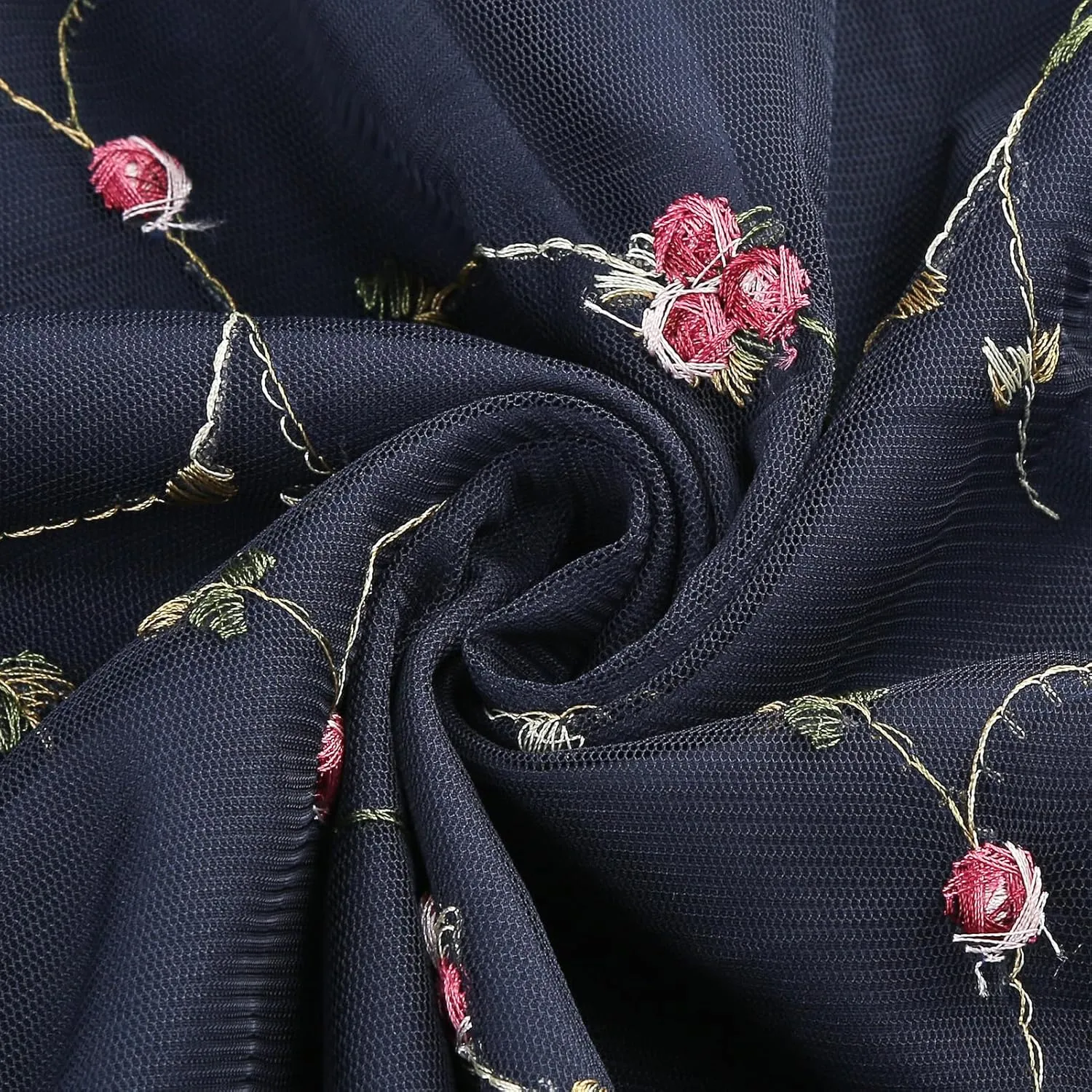 Tulle Embroidery Floral Dress for Women Sleeveless Mesh Flower Embroidered Tulle Prom Dress Summer Wedding Tea Party Dress