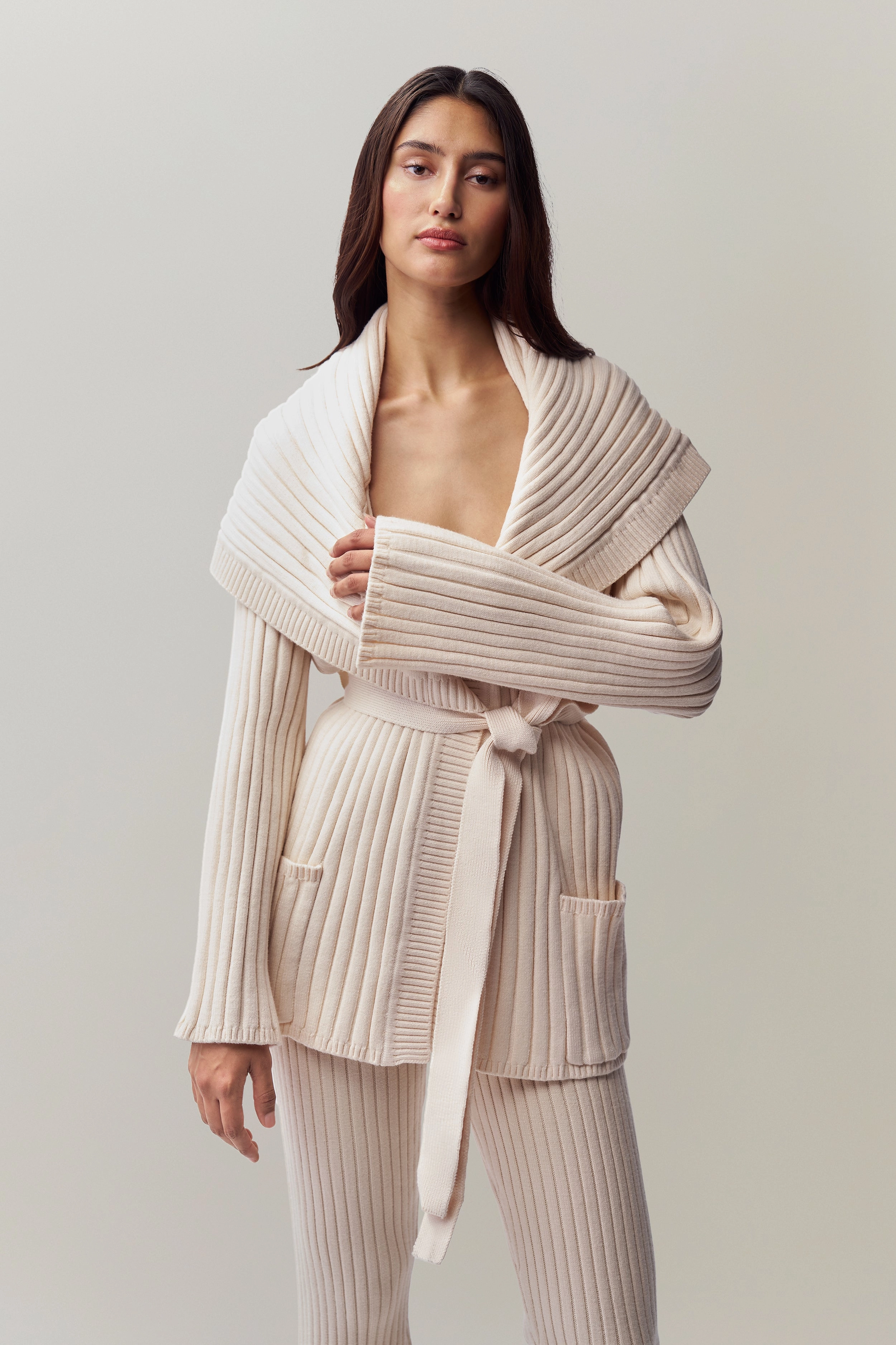 Tullia Slouchy Cardigan Crew Neckline