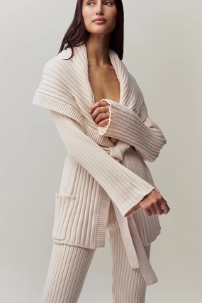 Tullia Slouchy Cardigan Double Layered Hem