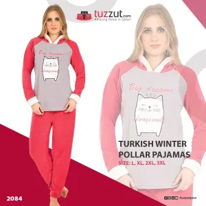 Turkish Winter Polar Pajama Nightwear Homewear - 2084
