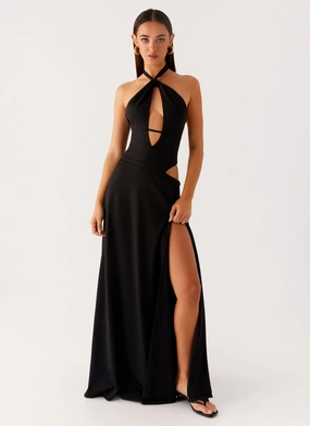 Turner Maxi Dress - Black Casual Elegance Travel-Essential