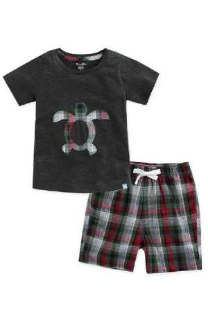 Turtle Charcoal Short Sleeve Tee & Shorts Set