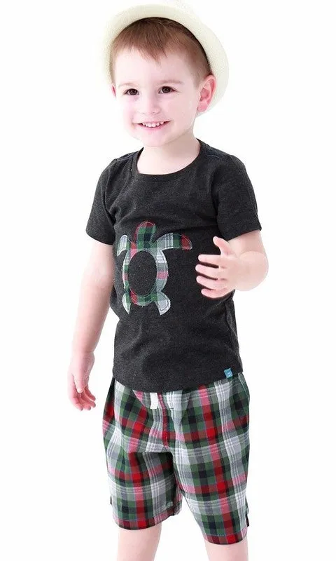 Turtle Charcoal Short Sleeve Tee & Shorts Set