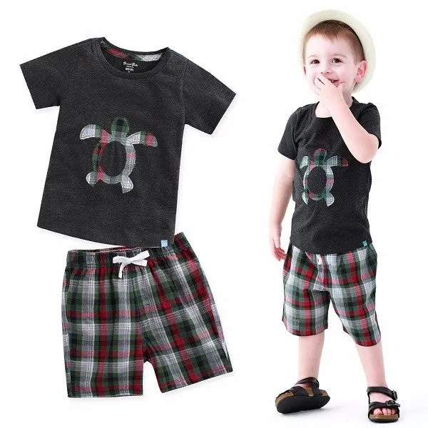Turtle Charcoal Short Sleeve Tee & Shorts Set