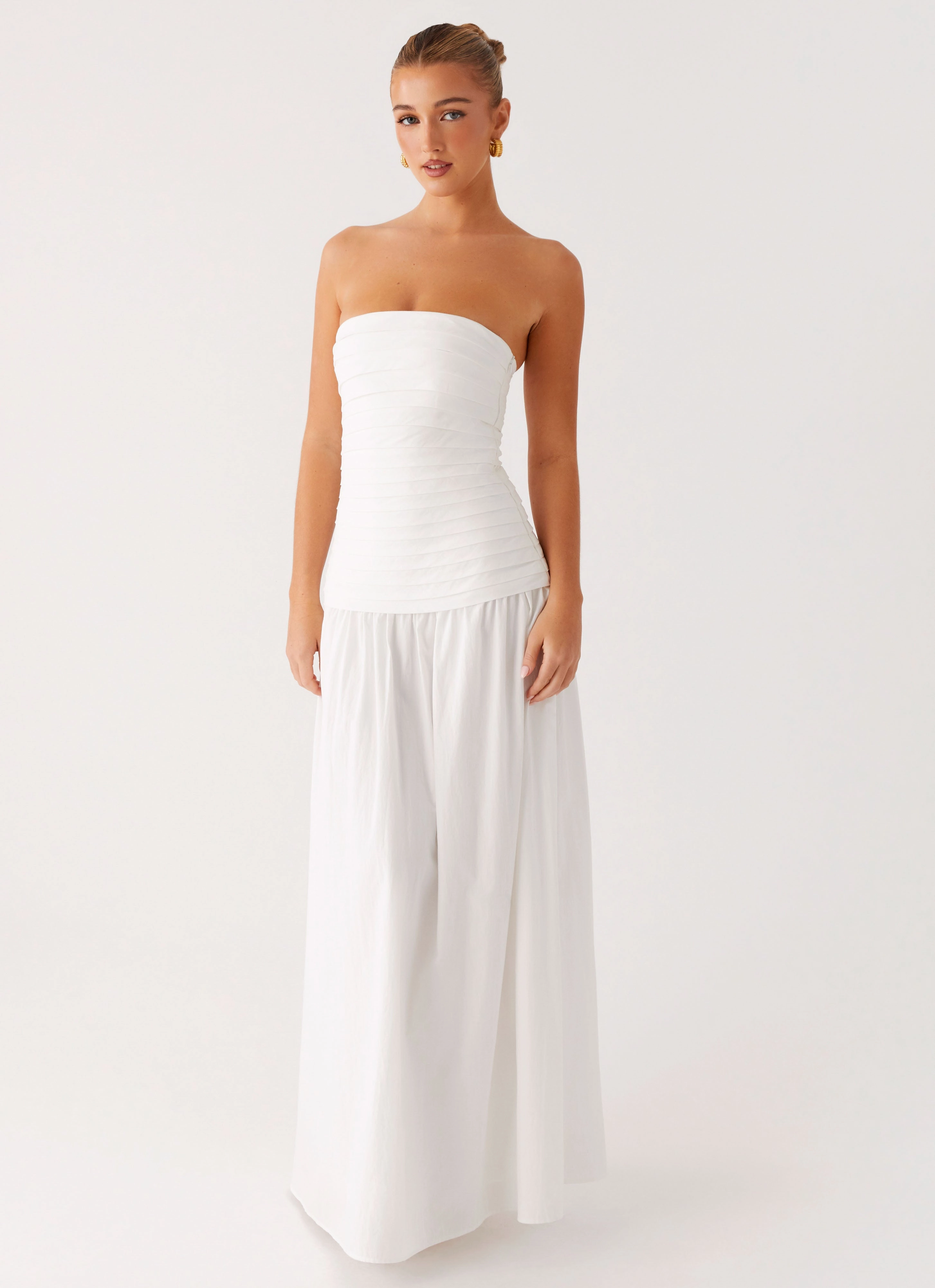 Stylish and Simple Family Vibe Tyrah Maxi Dress - White