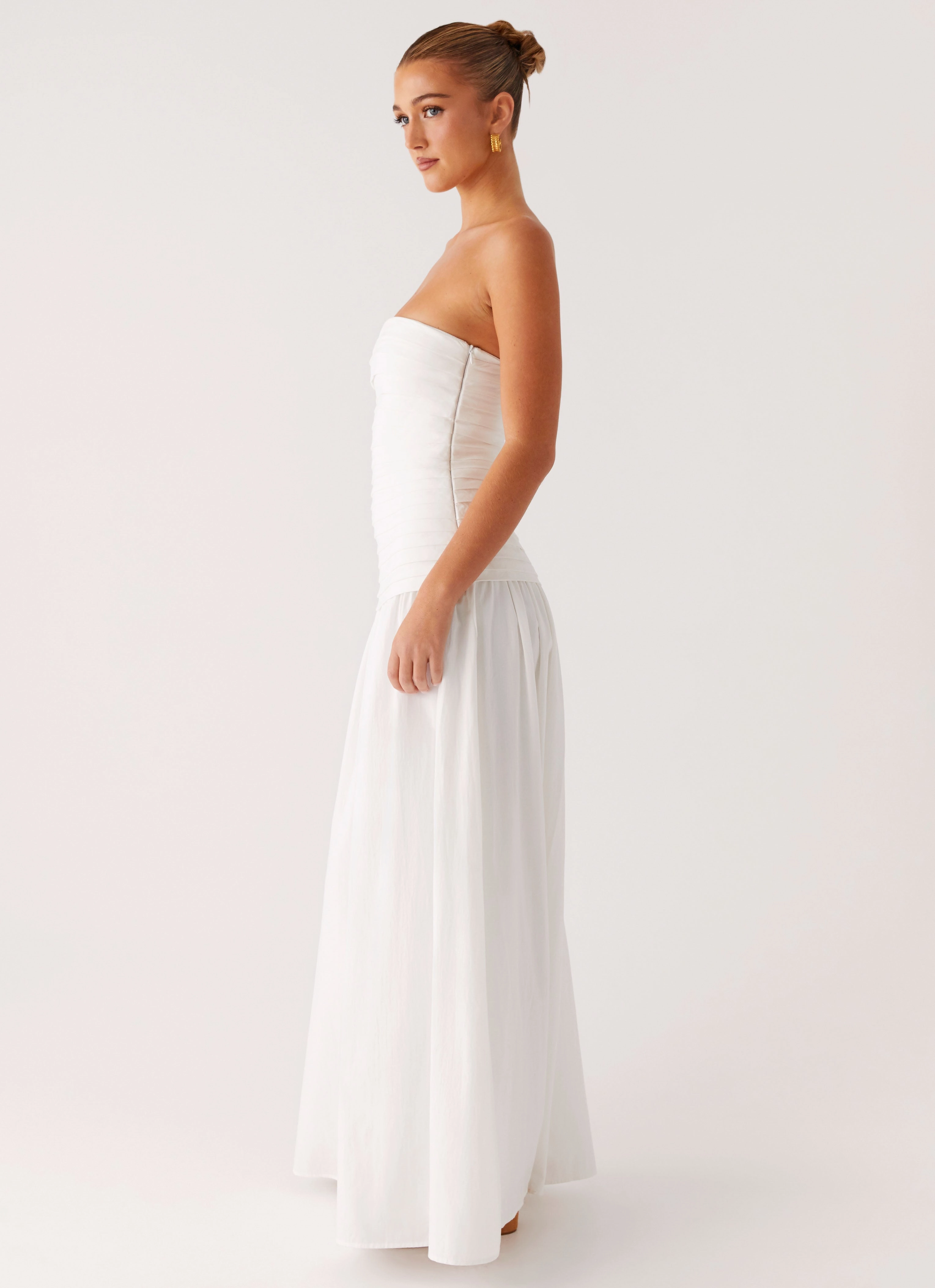 Classic Cut Tyrah Maxi Dress - White