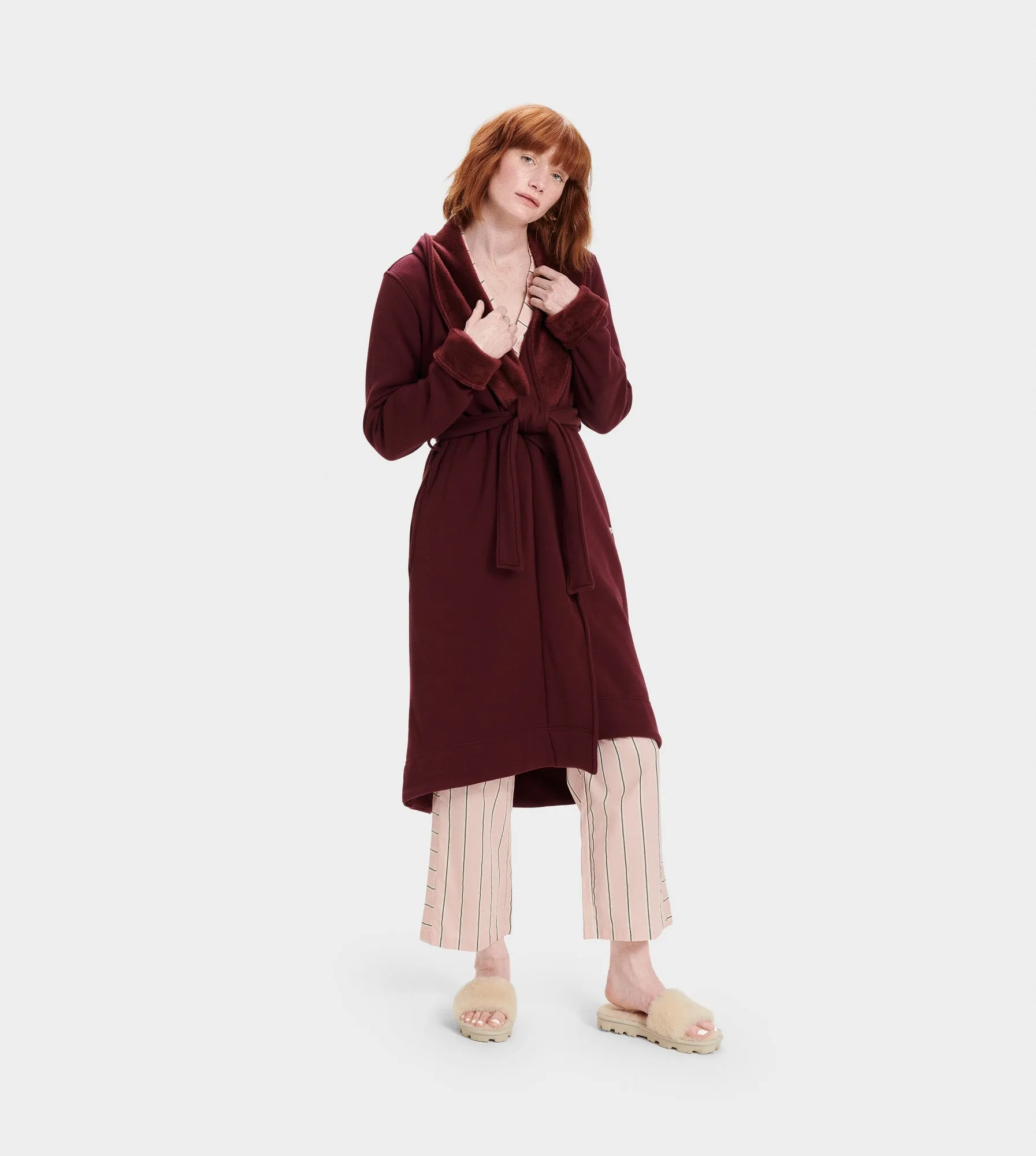 UGG Wild Grape Duffield II Fleece Wrap Robe