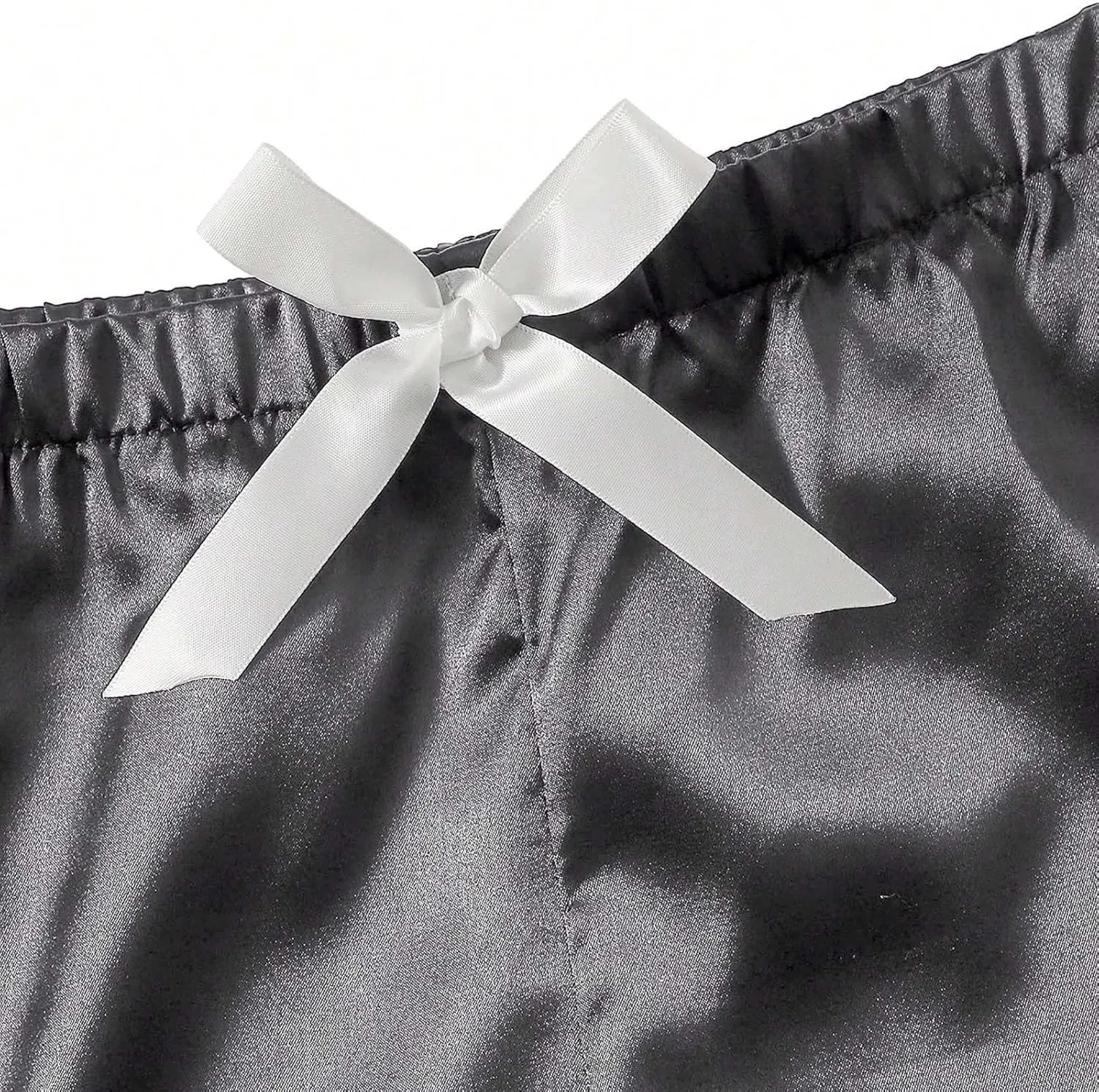 Uillui Silk Satin Pajamas Set Women Plus Size Loungewear Short Sleeve Sleepwear Soft Button Down Pjs Set Summer Sleep Set