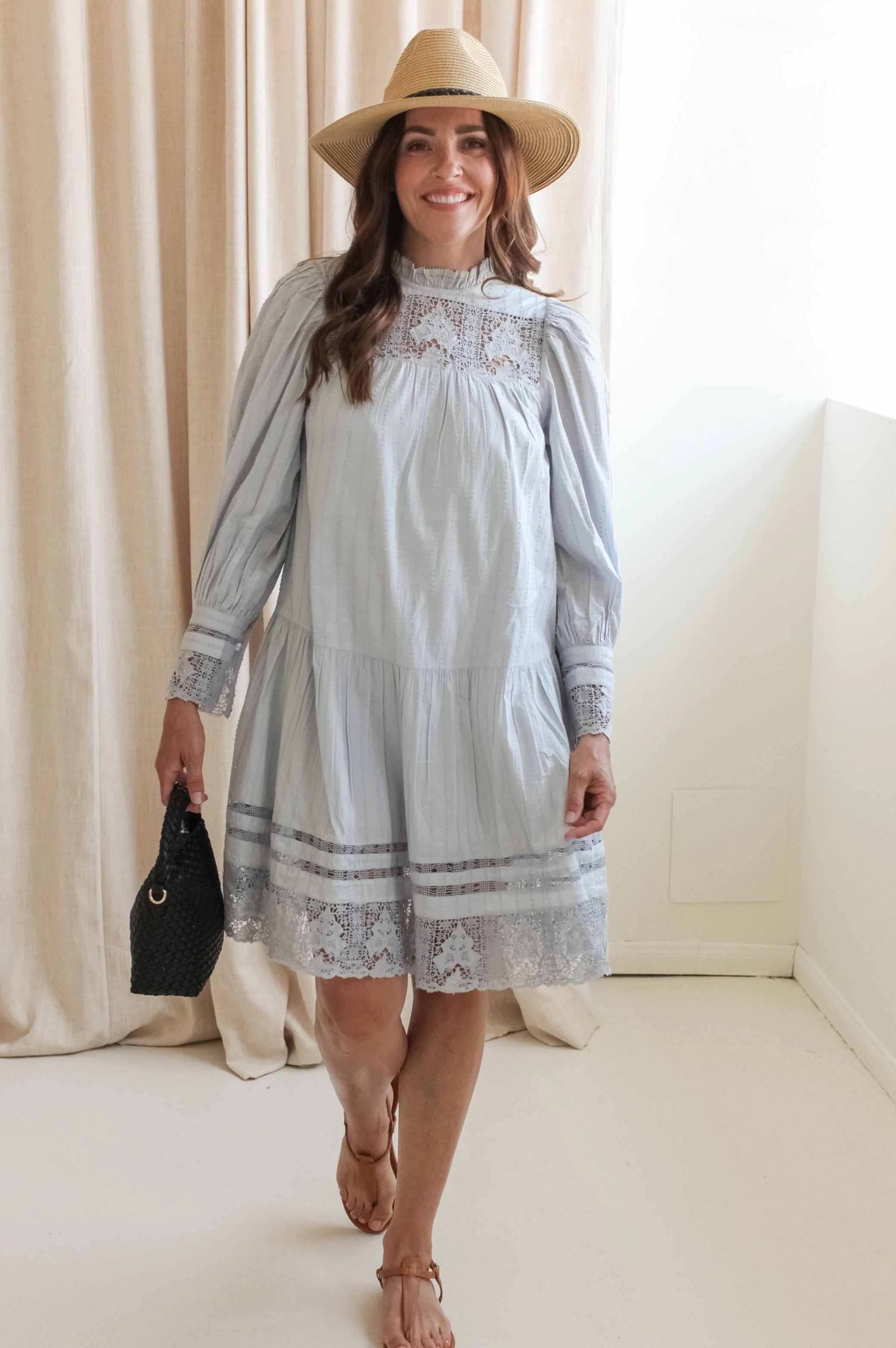 Ulla Johnson Colette Long Sleeve Mini Dress Shiny Zip Seamless Finish
