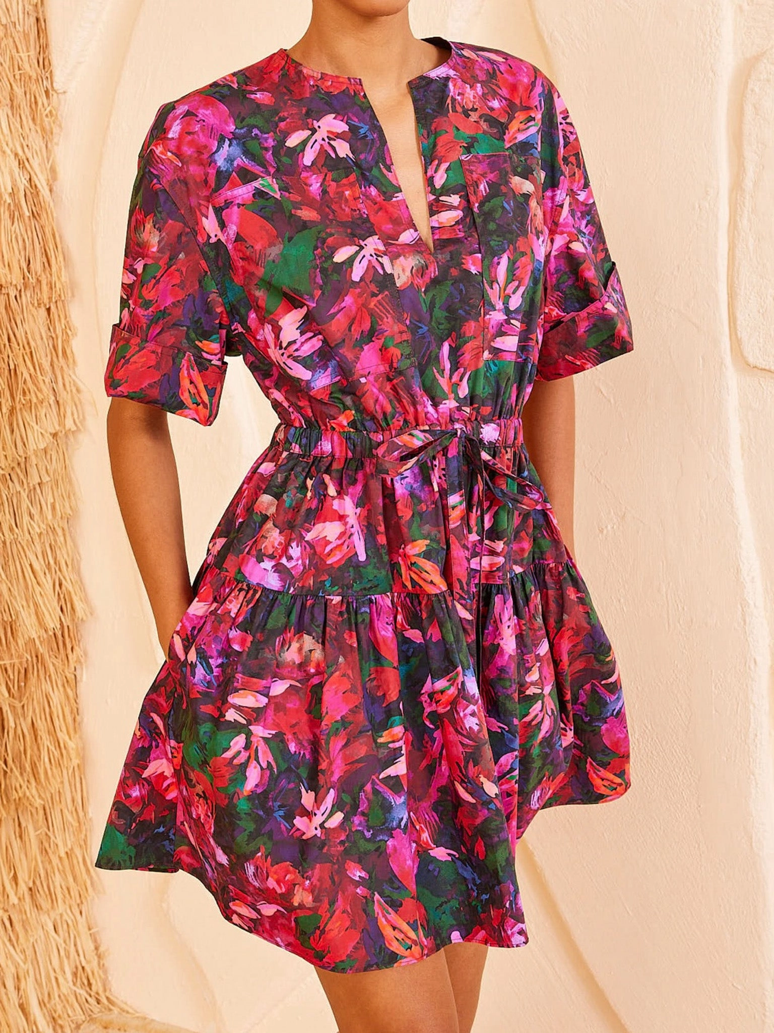 Ulla Johnson Nadira Dress in Hibiscus Sharp Detail