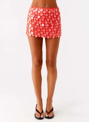 Movie Star Mini Skirt - Mandarin Red Flexible Movement