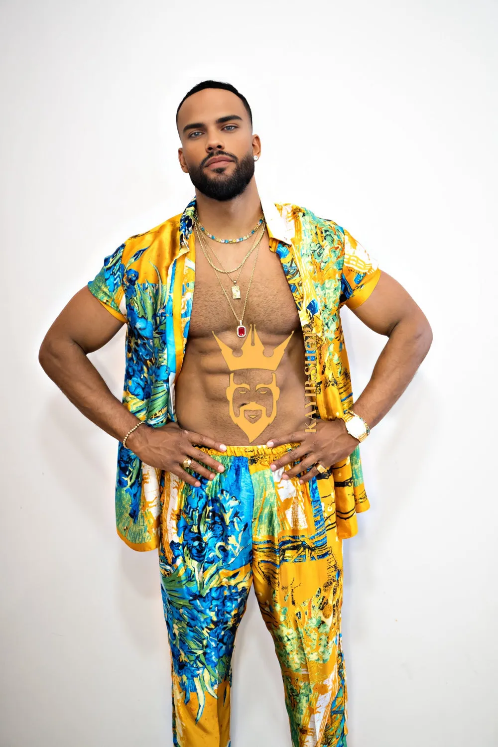 Ultimate Luxury Men's Rave Wear: Silk Set for Unmatched Style and Comfort