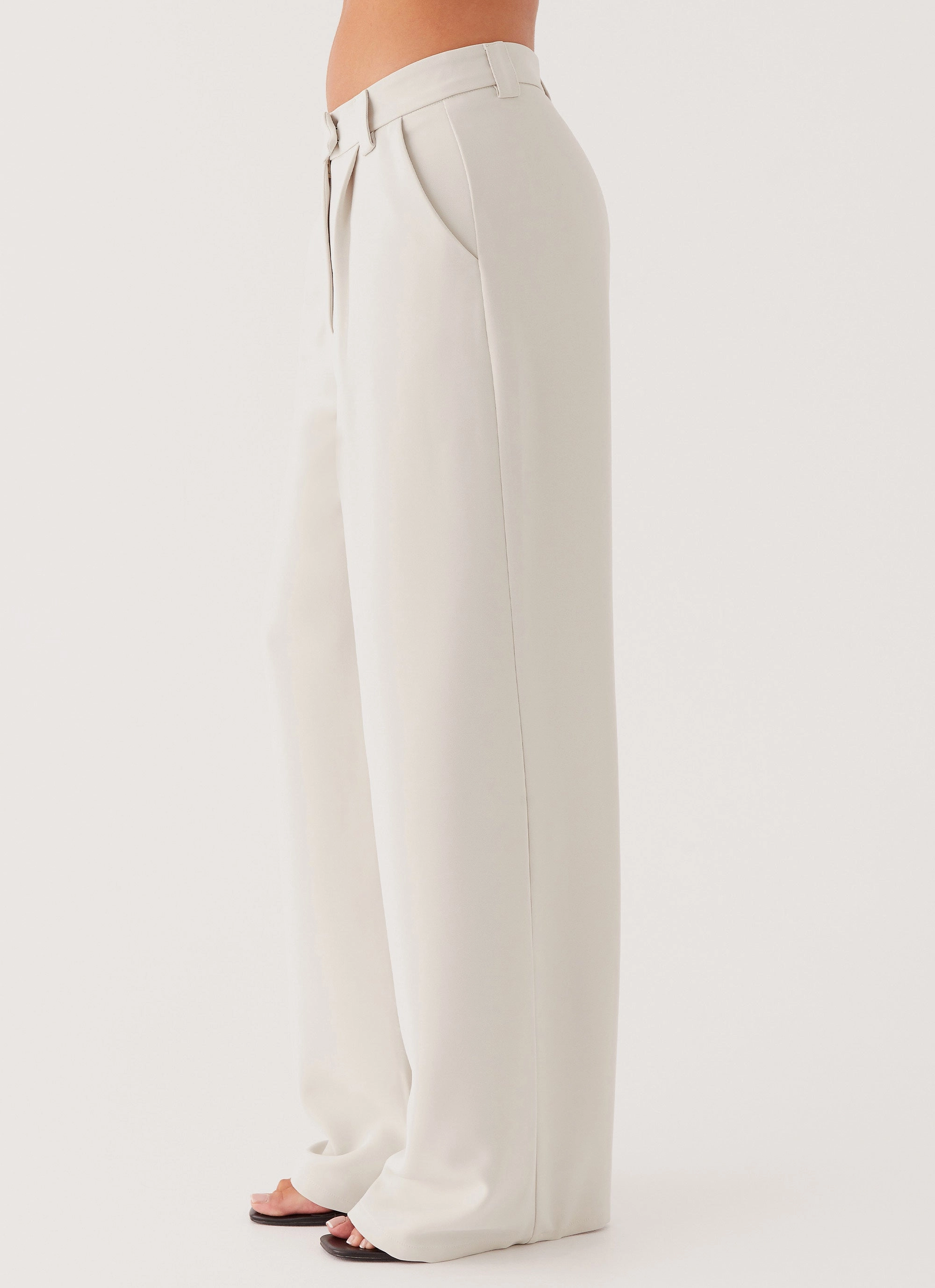 Smooth zipper closure luxe feel Midnight City Suit Pants - Pebble