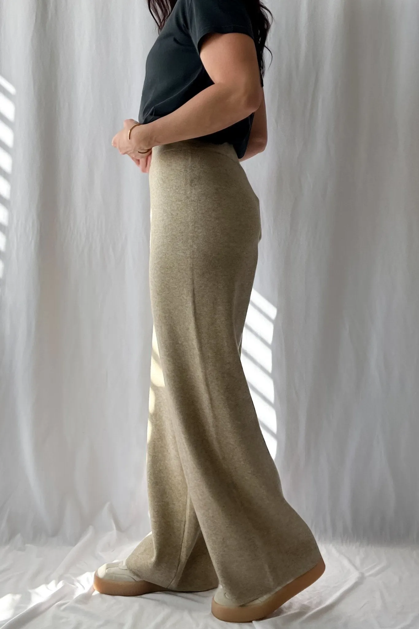 Ultra Soft Knit Wide Leg Pants - Stretchy Relaxed Fit Lounge Wear