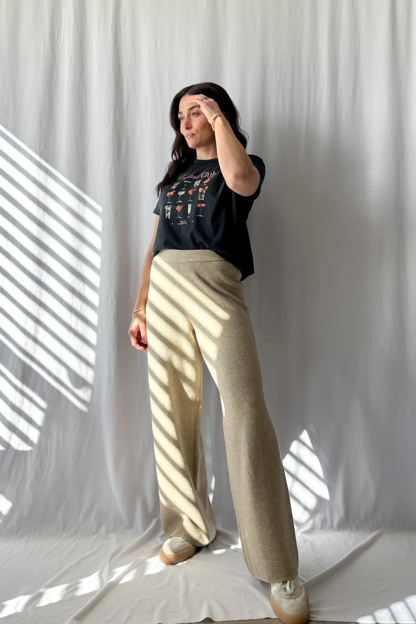 Ultra Soft Knit Wide Leg Pants - Stretchy Relaxed Fit Lounge Wear