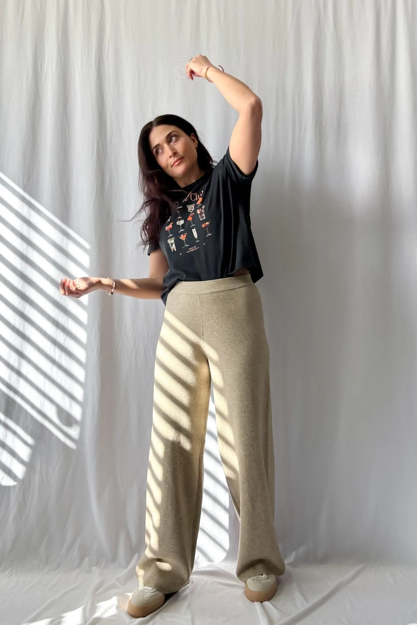 Ultra Soft Knit Wide Leg Pants - Stretchy Relaxed Fit Lounge Wear