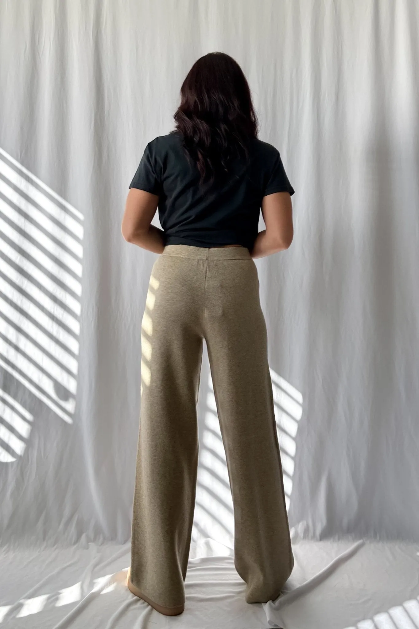 Ultra Soft Knit Wide Leg Pants - Stretchy Relaxed Fit Lounge Wear