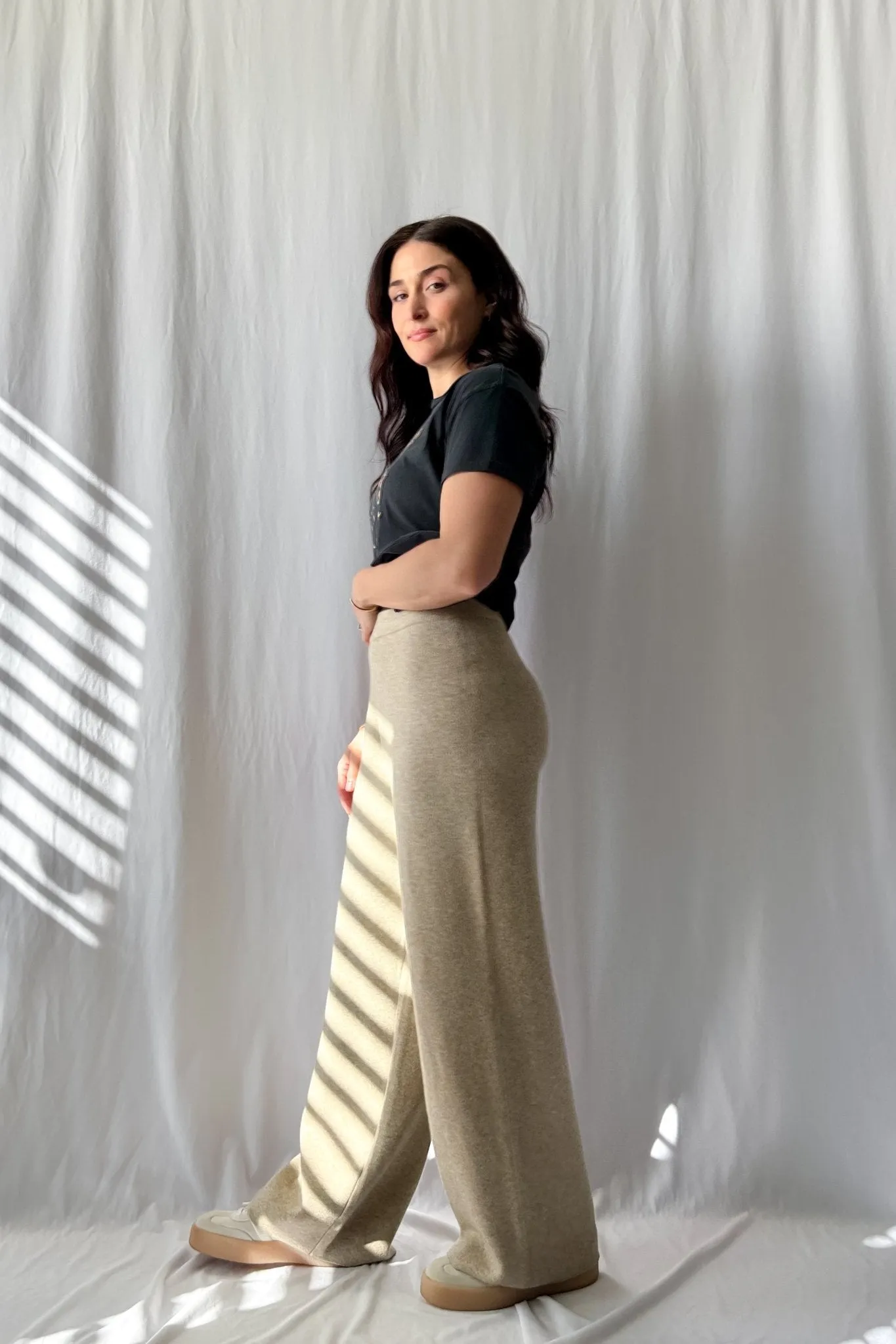 Ultra Soft Knit Wide Leg Pants - Stretchy Relaxed Fit Lounge Wear