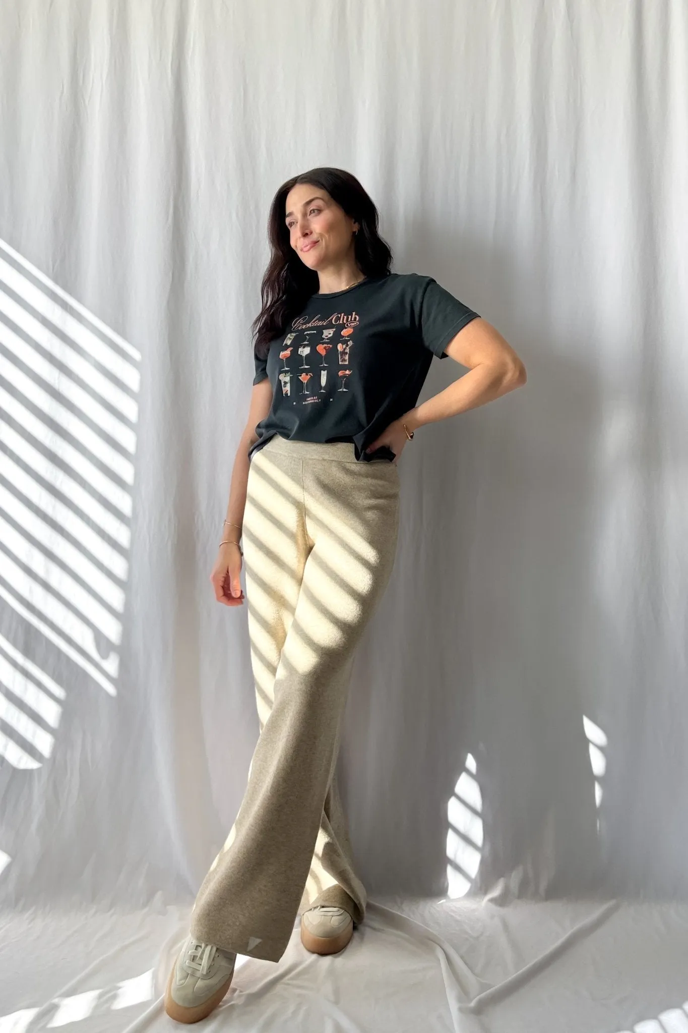 Ultra Soft Knit Wide Leg Pants - Stretchy Relaxed Fit Lounge Wear