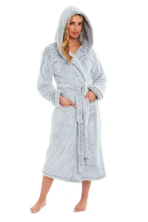 Ultra Soft Velvet Touch Women's Hooded Fleece Bathrobes Cozy Plush Snuggle Dressing Gowns for Lounging Spa Gym Hotel Multiple Sizes and Colors by Daisy Dreamer