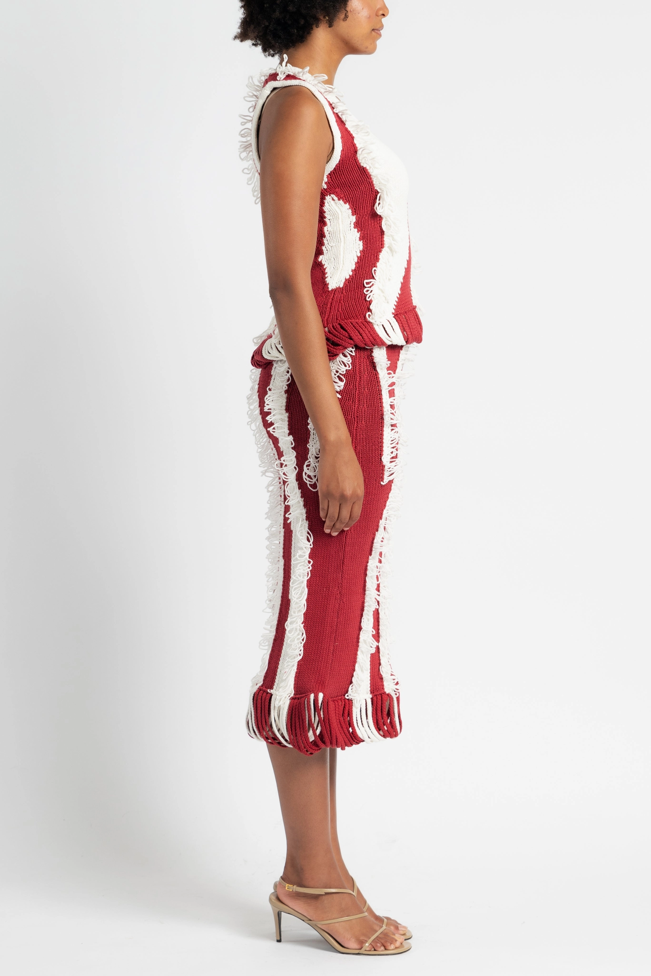 Daily Favorite Roaring Fringe Skirt in Red