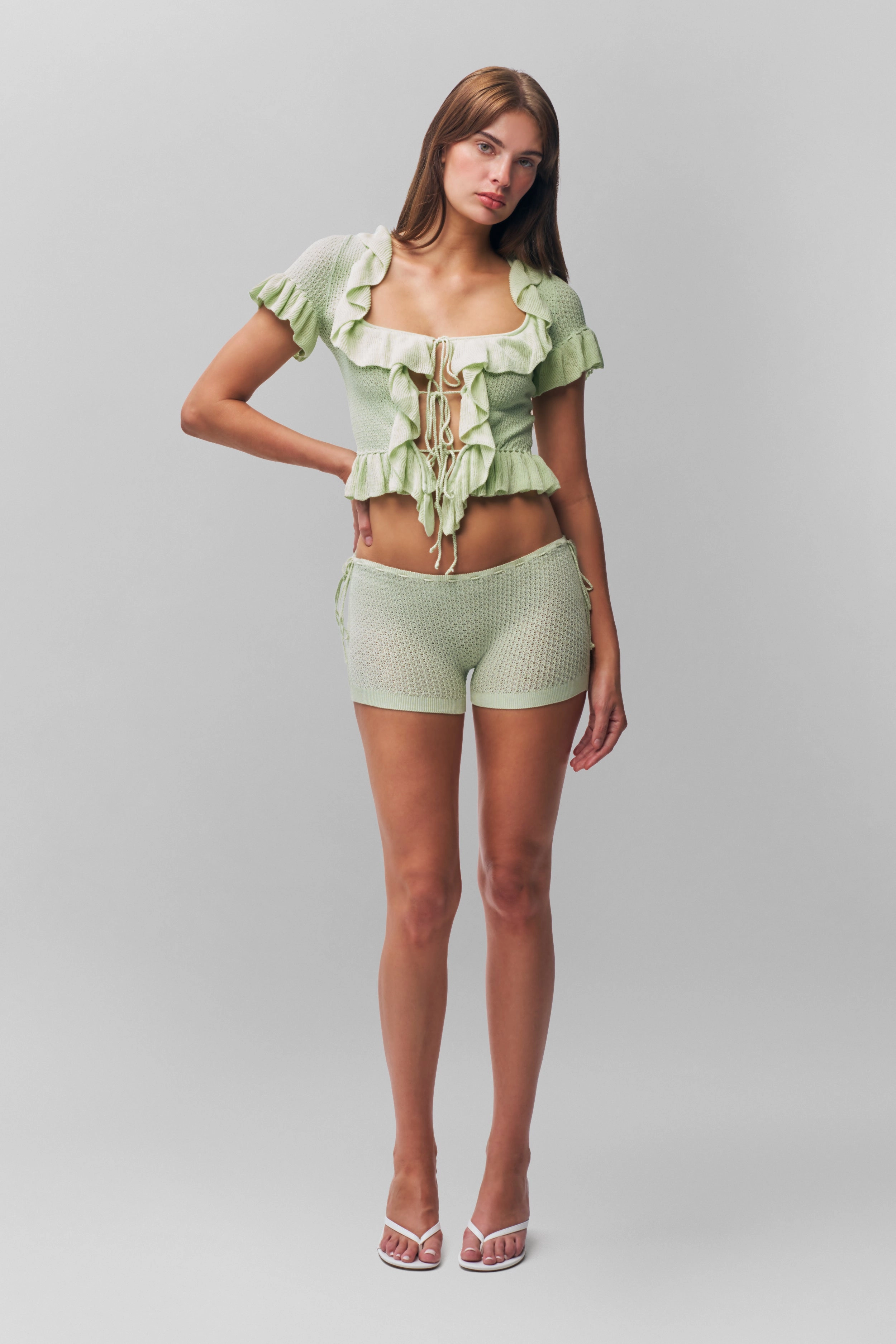 Impact Absorbing Padding Knit Side Tie Short