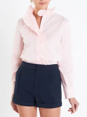 Pink Ruffle Blouse DropShoulder