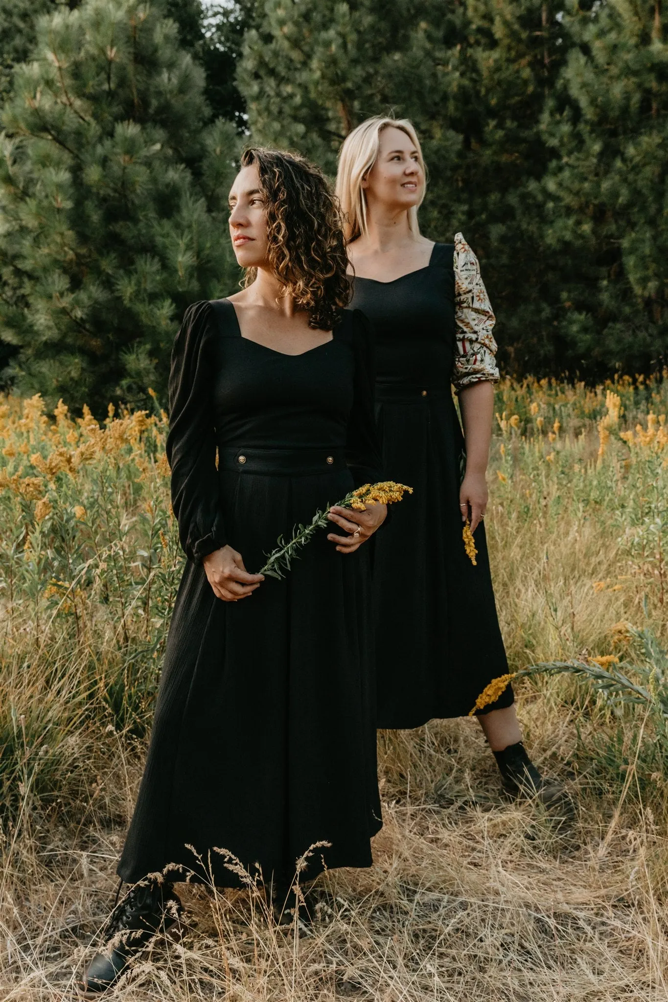 Reinforced Buttonholes Elizabeth Top in Black on Black