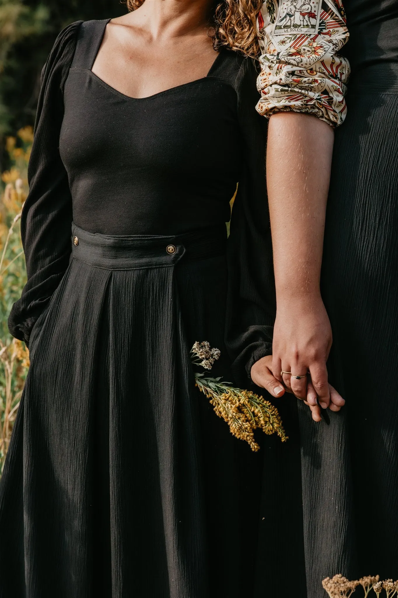 AdjustableHem Elizabeth Top in Black on Black