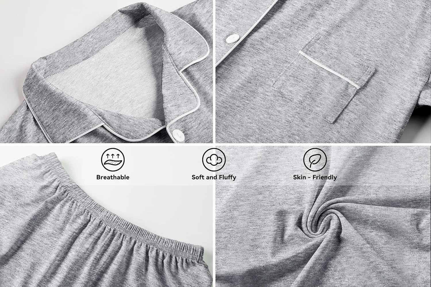 Umeyda Girls 2 Pieces Pajamas Sets Modal Sleepwear Button Down Short Sleeve Pjs Outfits